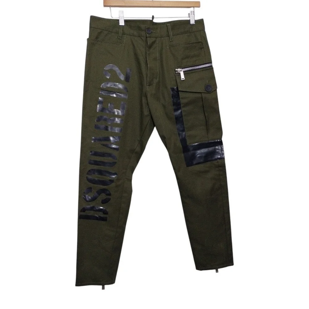 Dsquared2 Military Green Cargo‎ Trousers Men's 48 Made In Italy